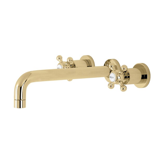 Roman Tub Faucet, Polished Brass, Wall Mount